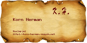 Korn Herman névjegykártya